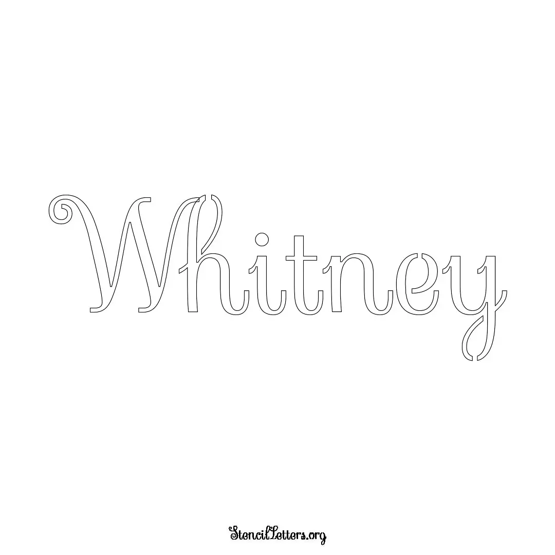 Whitney Free Printable Family Name Stencils with 6 Unique Typography and Lettering Bridges