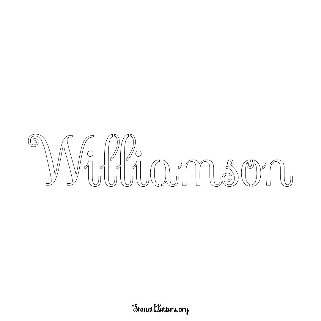 Williamson name stencil in Ornamental Cursive Lettering