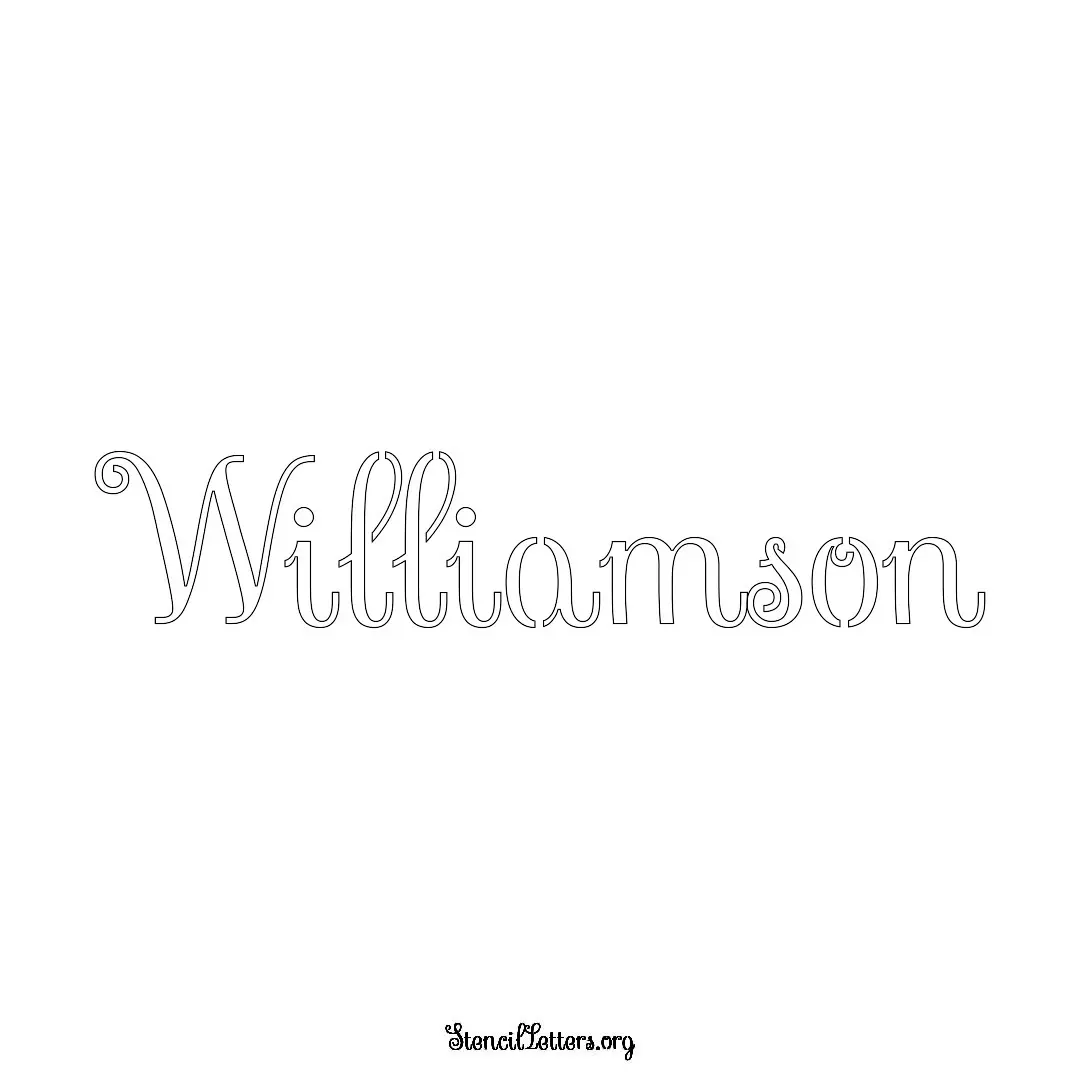 Williamson Free Printable Family Name Stencils with 6 Unique Typography and Lettering Bridges