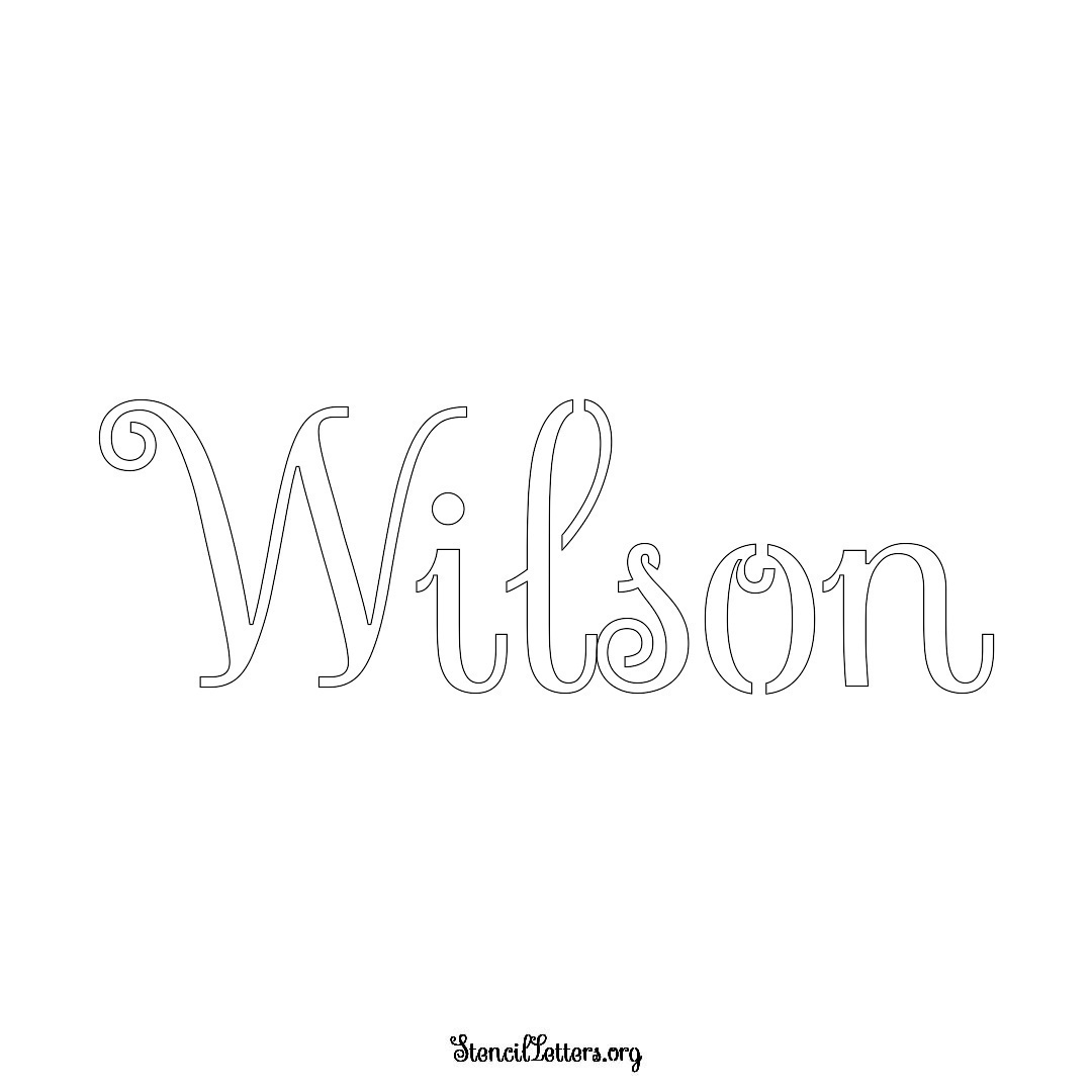 Wilson name stencil in Ornamental Cursive Lettering