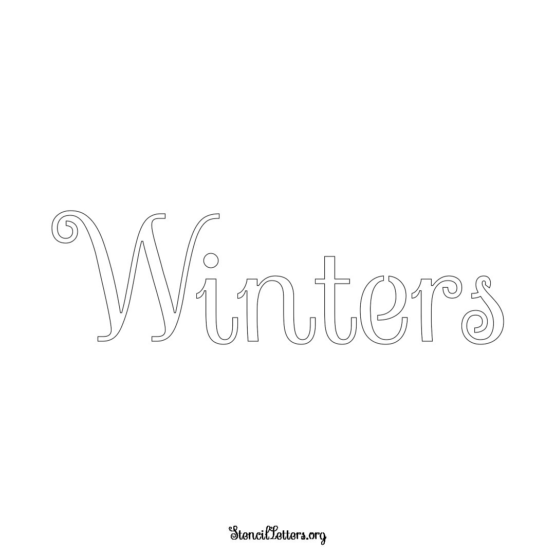 Winters name stencil in Ornamental Cursive Lettering