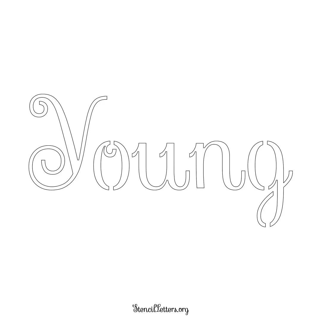 Young Free Printable Family Name Stencils with 6 Unique Typography and Lettering Bridges