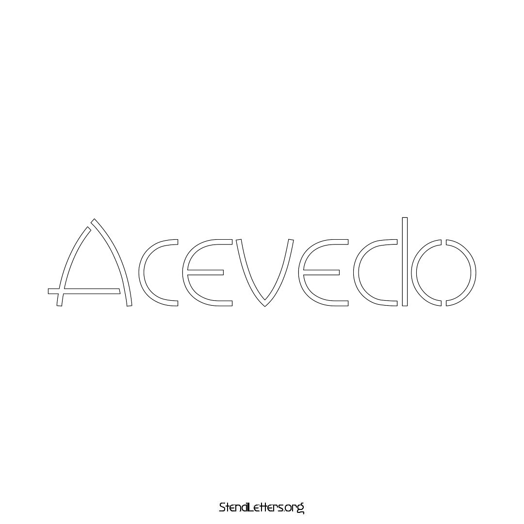 Acevedo name stencil in Simple Elegant Lettering