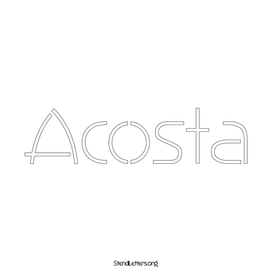 Acosta name stencil in Simple Elegant Lettering