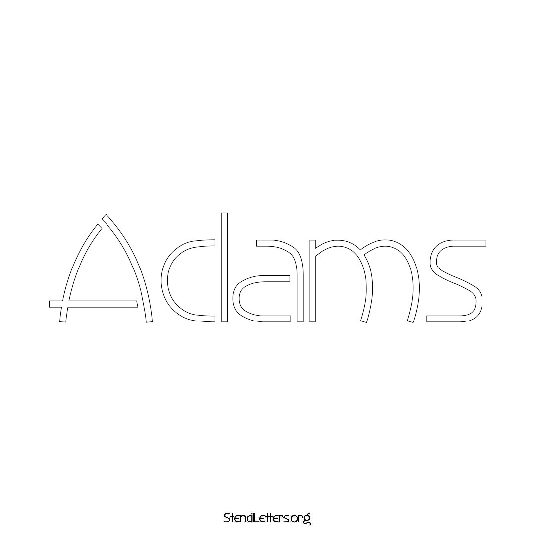 Adams name stencil in Simple Elegant Lettering