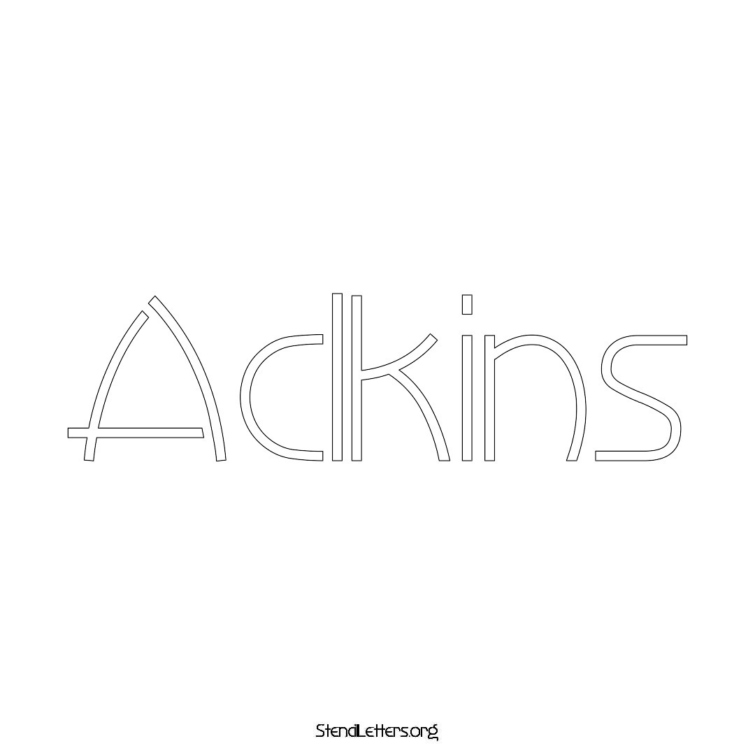 Adkins name stencil in Simple Elegant Lettering