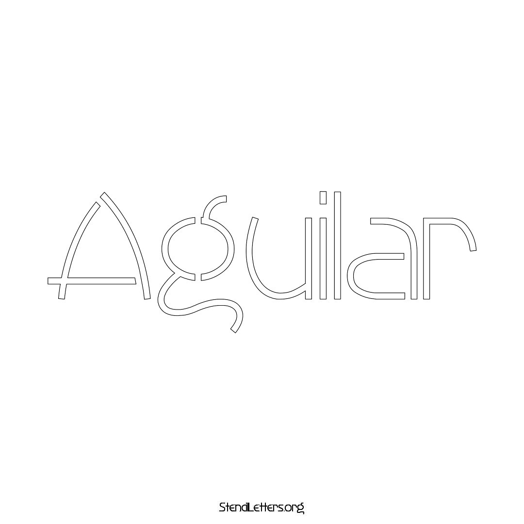 Aguilar name stencil in Simple Elegant Lettering