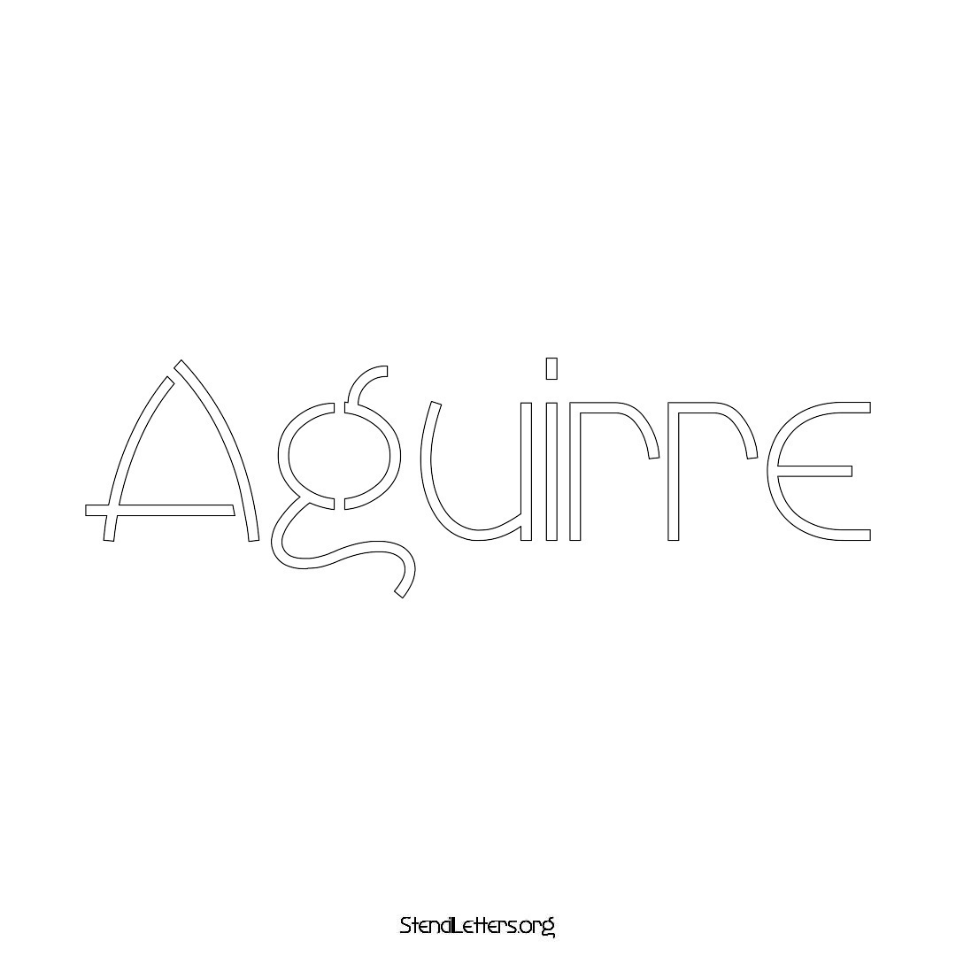 Aguirre name stencil in Simple Elegant Lettering