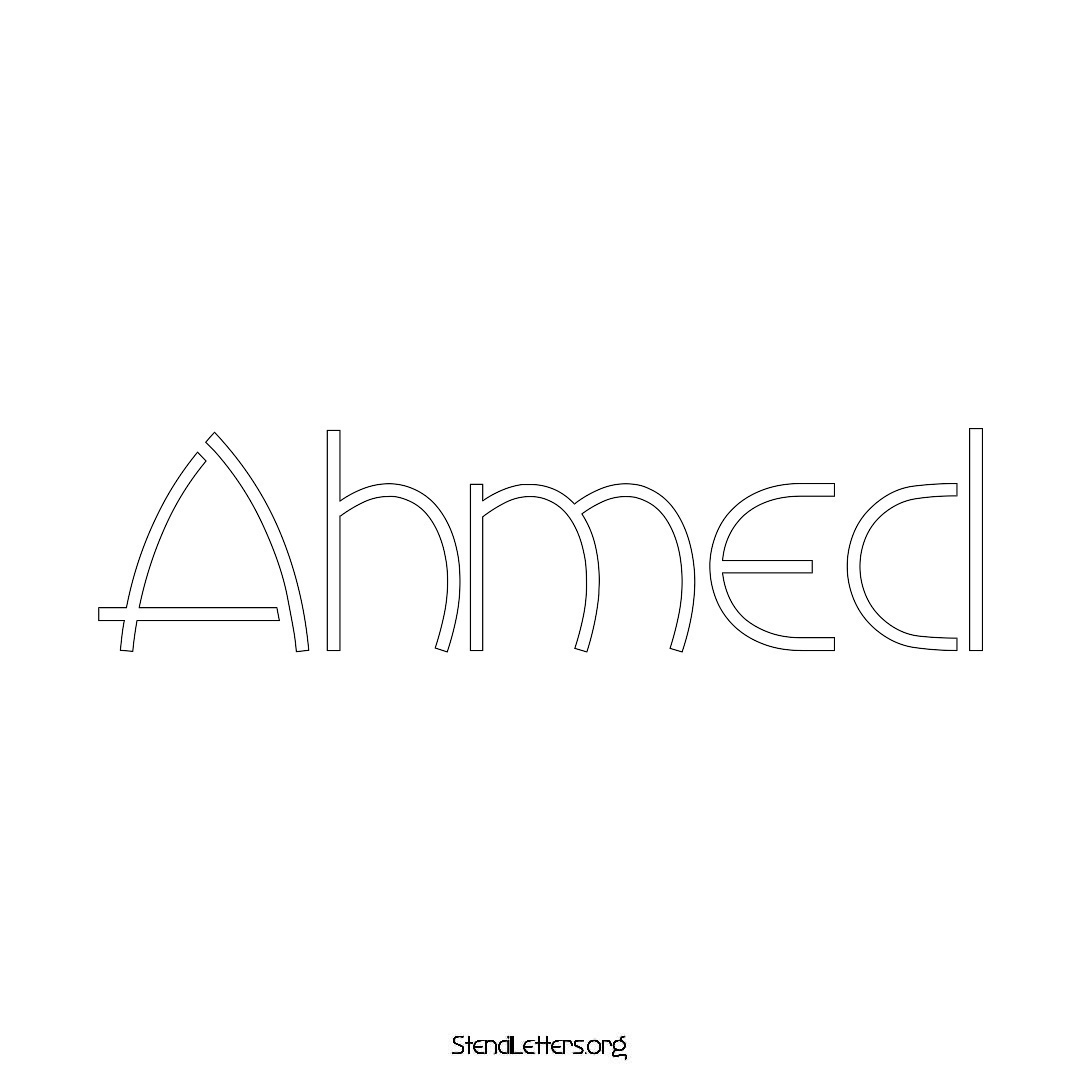 Ahmed name stencil in Simple Elegant Lettering