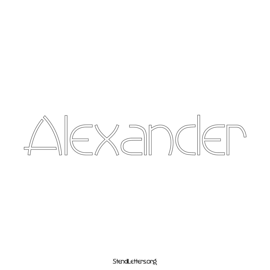 Alexander name stencil in Simple Elegant Lettering