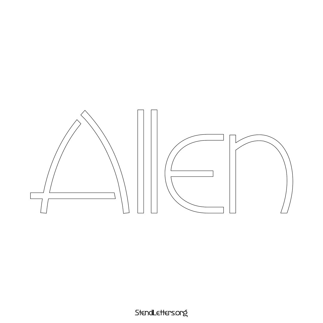 Allen name stencil in Simple Elegant Lettering