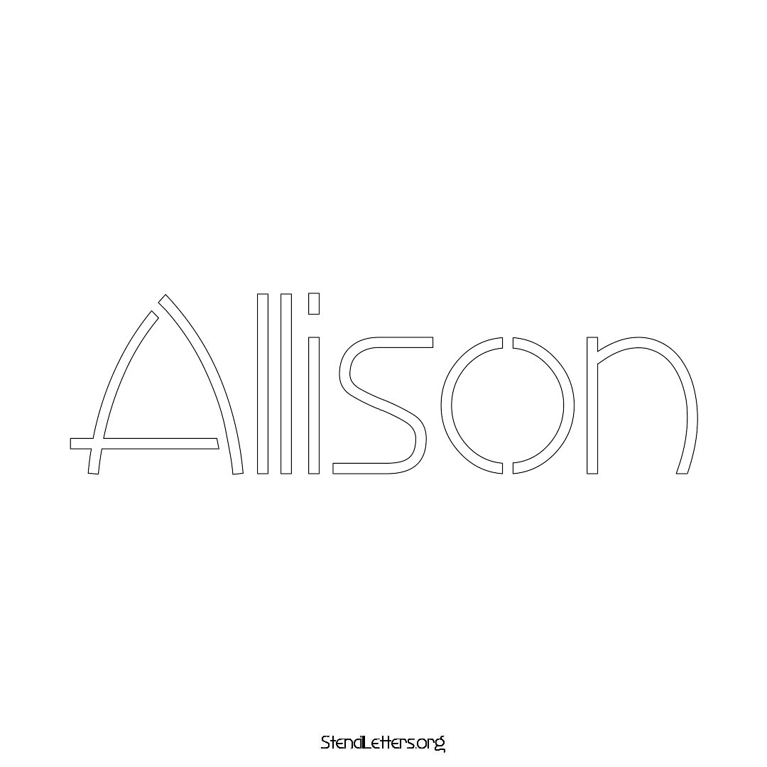 Allison name stencil in Simple Elegant Lettering