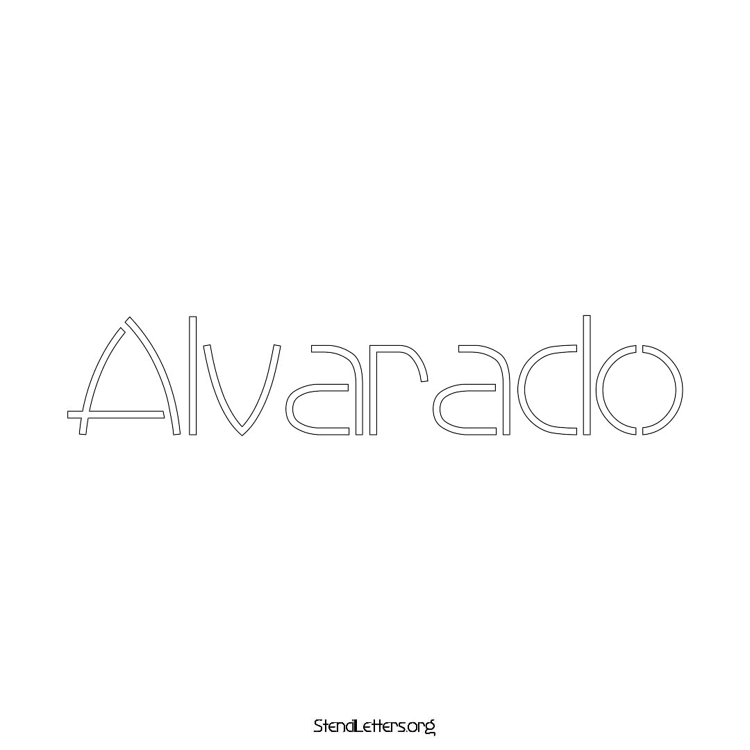 Alvarado name stencil in Simple Elegant Lettering
