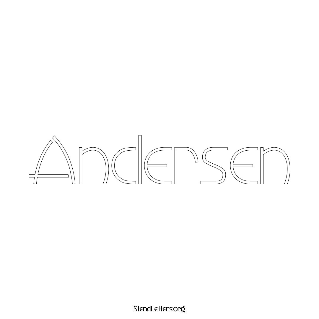Andersen name stencil in Simple Elegant Lettering