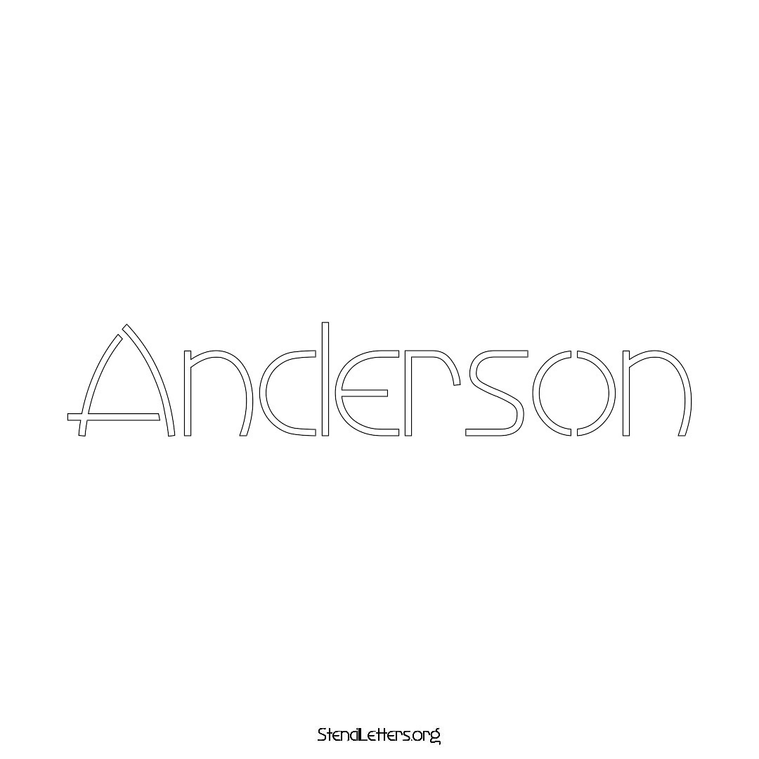 Anderson name stencil in Simple Elegant Lettering