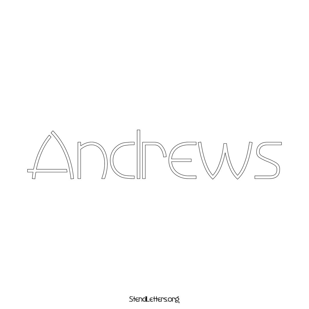Andrews name stencil in Simple Elegant Lettering