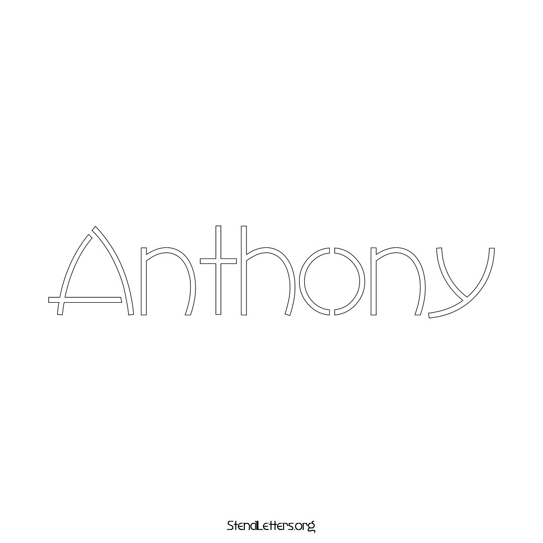 Anthony name stencil in Simple Elegant Lettering