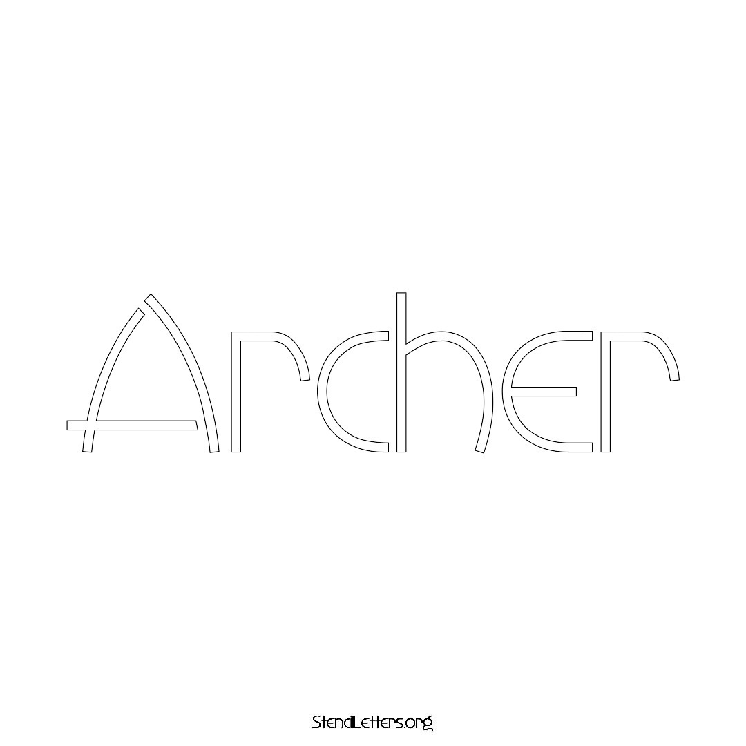 Archer name stencil in Simple Elegant Lettering