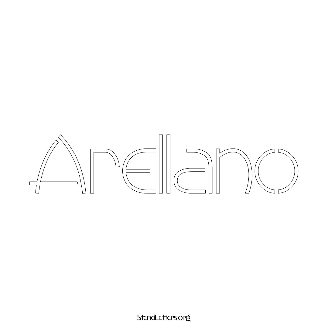 Arellano name stencil in Simple Elegant Lettering