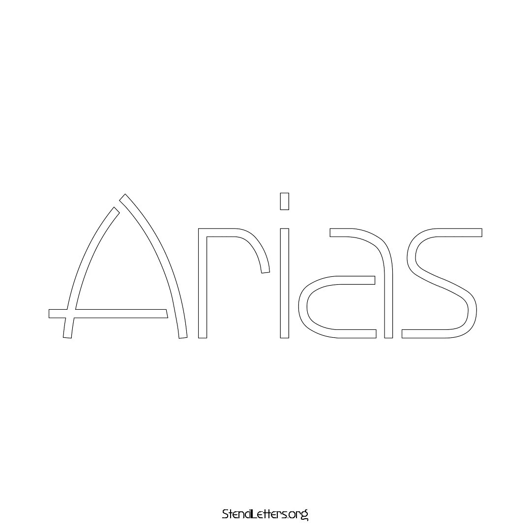 Arias name stencil in Simple Elegant Lettering