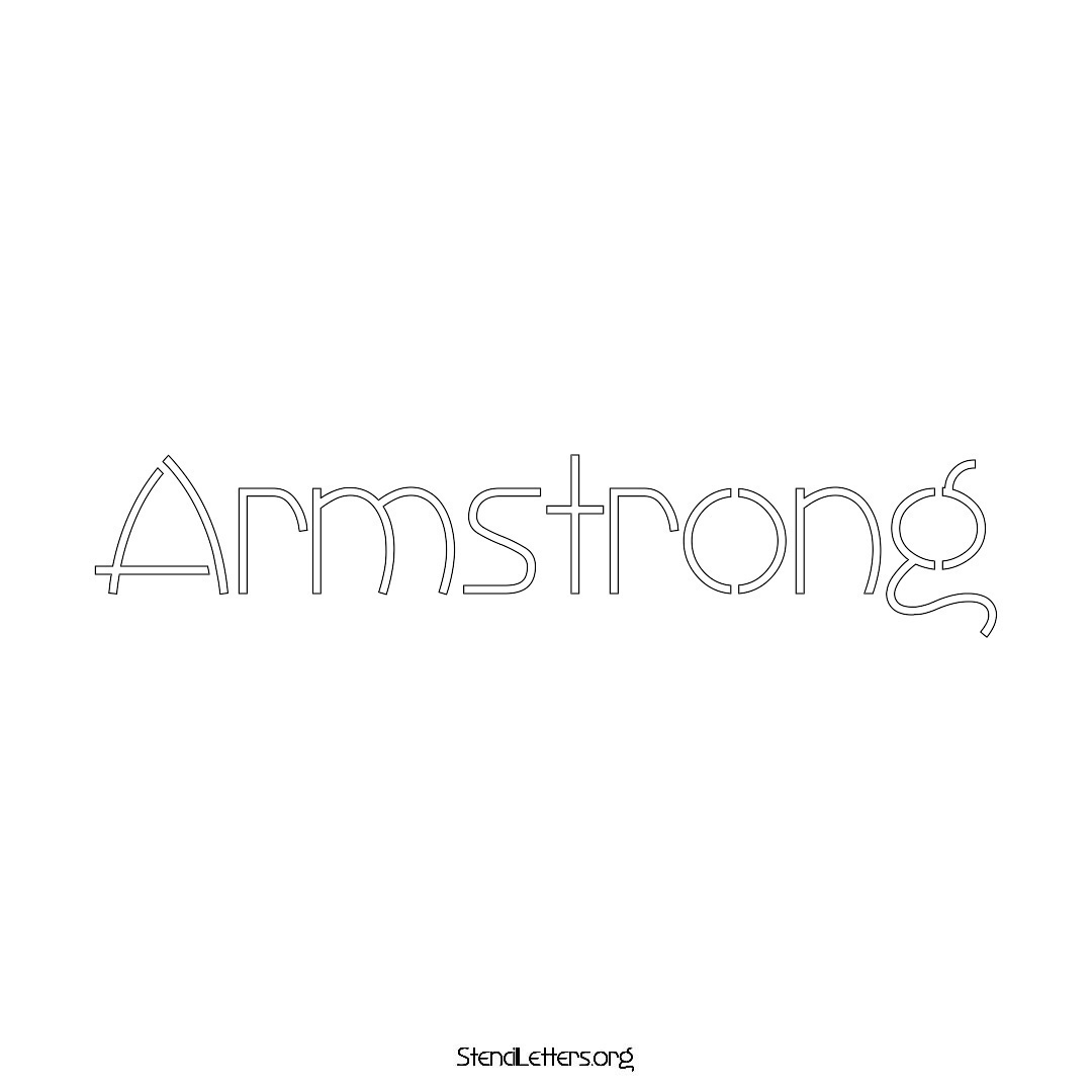 Armstrong name stencil in Simple Elegant Lettering