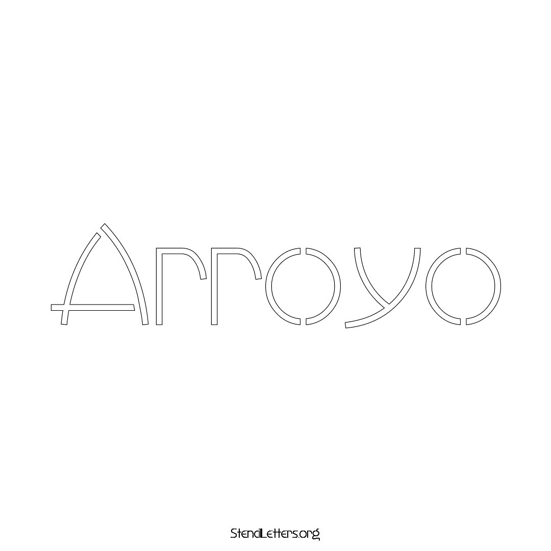 Arroyo name stencil in Simple Elegant Lettering