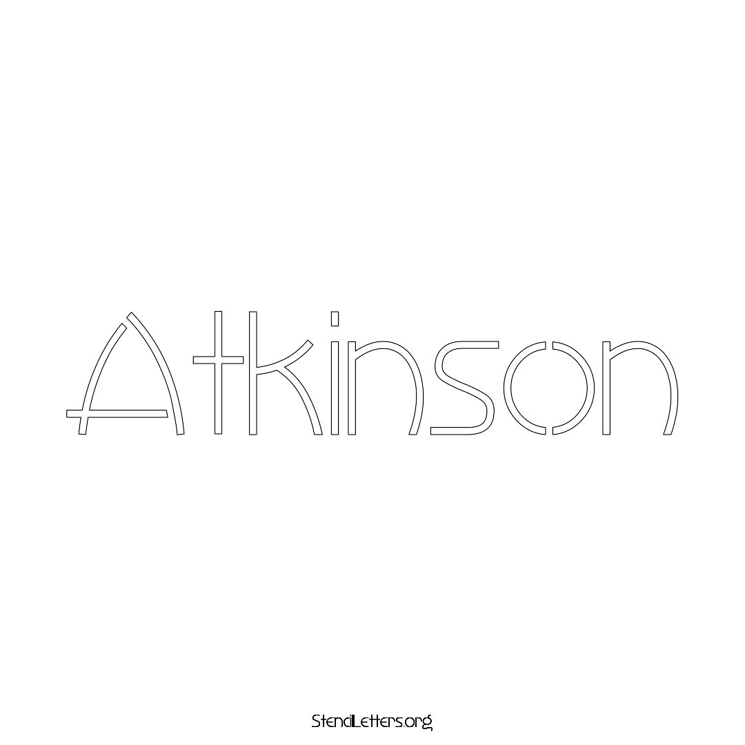 Atkinson name stencil in Simple Elegant Lettering