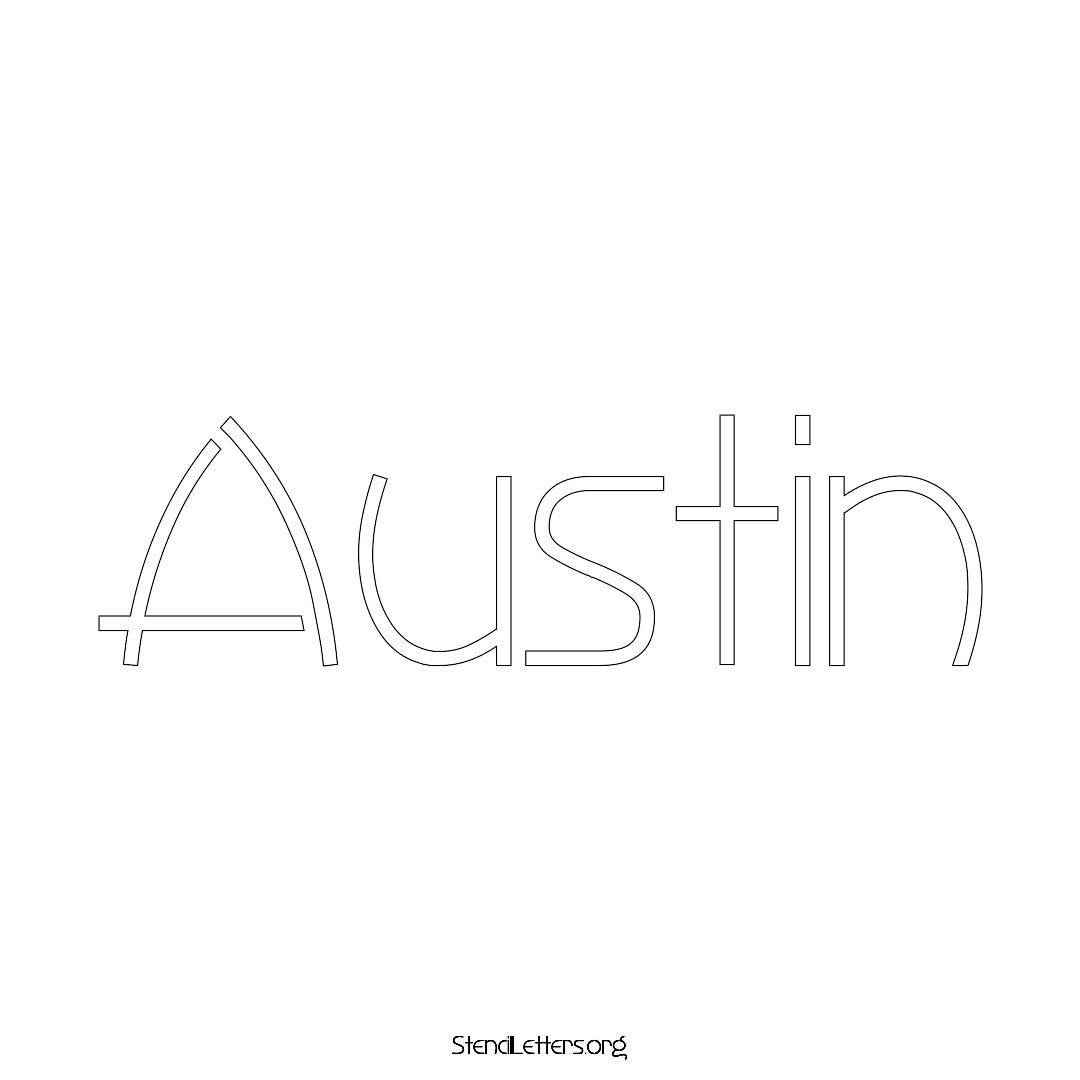 Austin name stencil in Simple Elegant Lettering