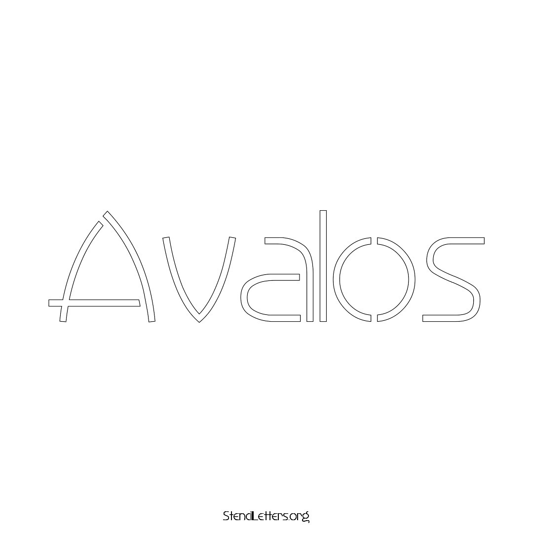 Avalos name stencil in Simple Elegant Lettering