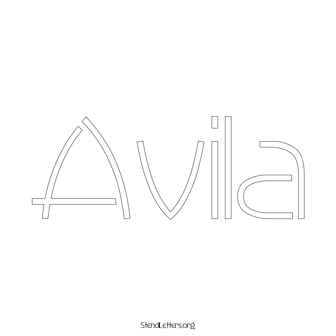 Avila name stencil in Simple Elegant Lettering