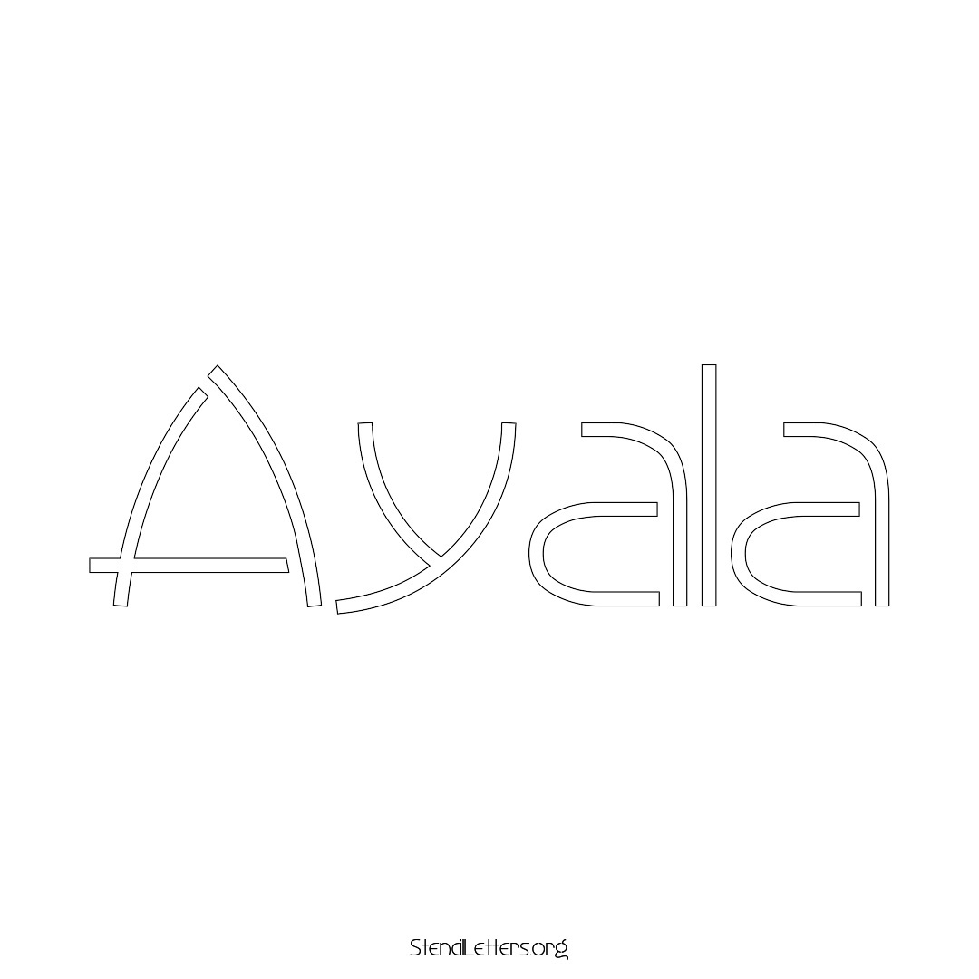 Ayala name stencil in Simple Elegant Lettering