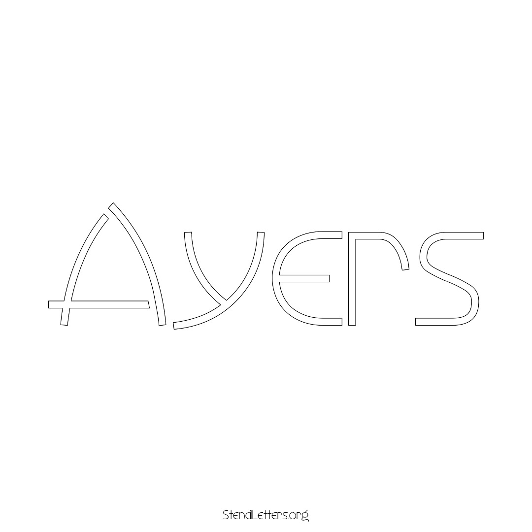 Ayers name stencil in Simple Elegant Lettering