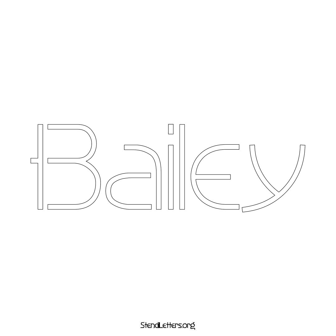 Bailey name stencil in Simple Elegant Lettering