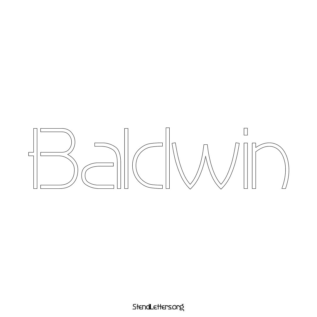Baldwin name stencil in Simple Elegant Lettering