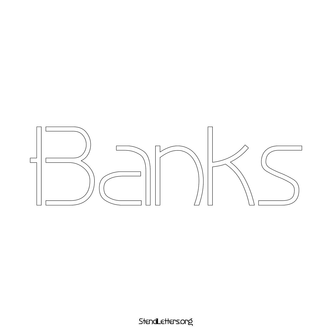 Banks name stencil in Simple Elegant Lettering