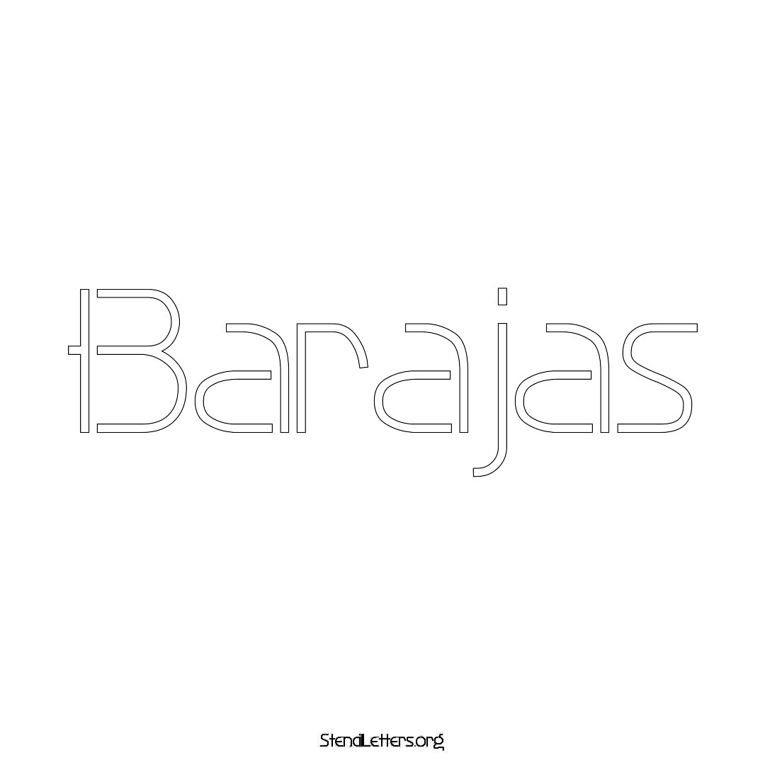 Barajas name stencil in Simple Elegant Lettering
