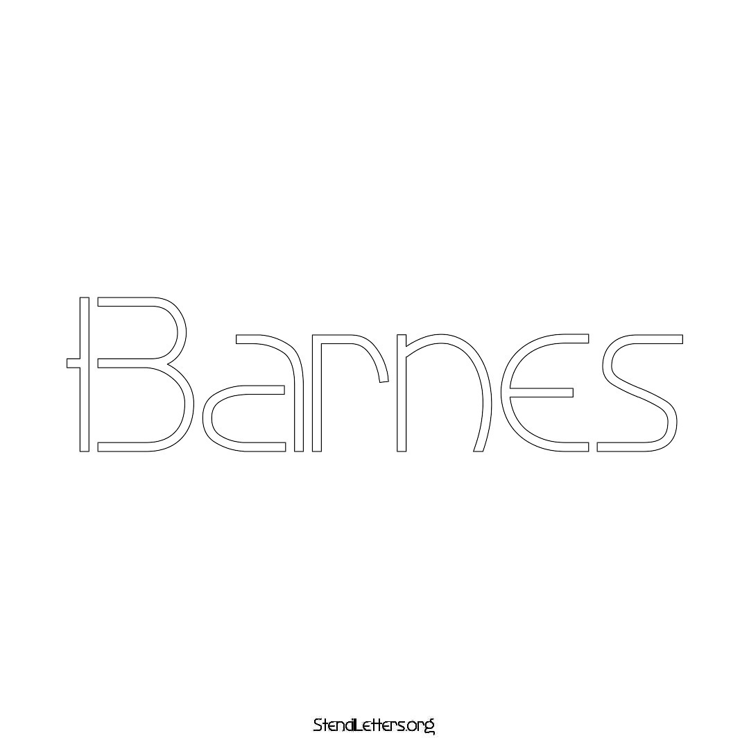 Barnes name stencil in Simple Elegant Lettering