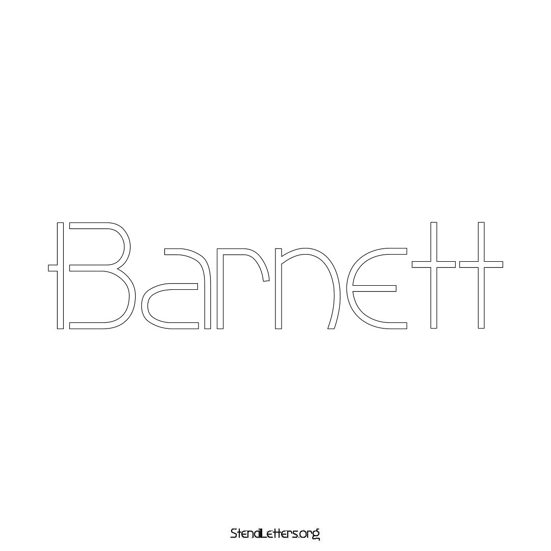 Barnett name stencil in Simple Elegant Lettering