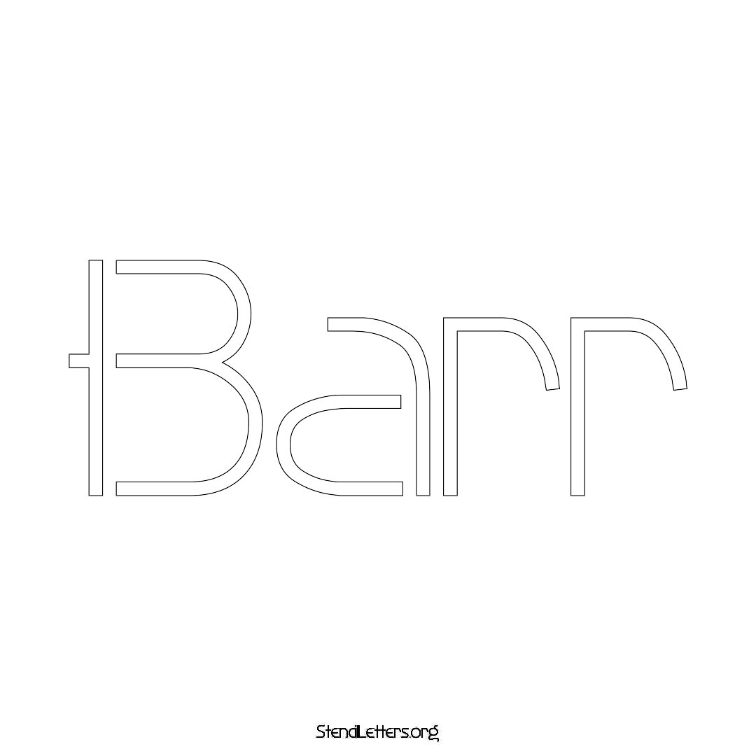 Barr name stencil in Simple Elegant Lettering