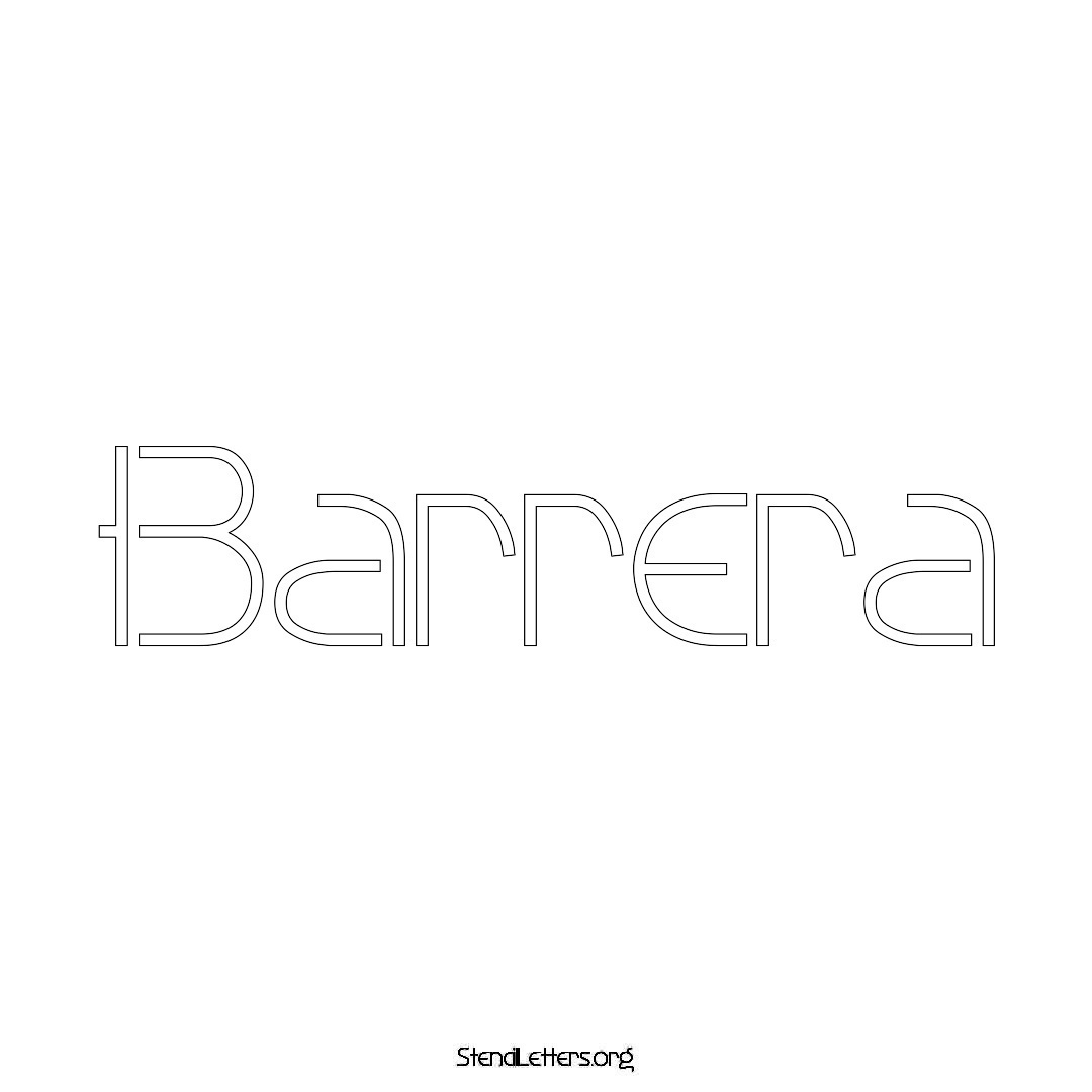 Barrera name stencil in Simple Elegant Lettering