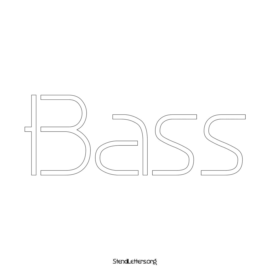 Bass name stencil in Simple Elegant Lettering