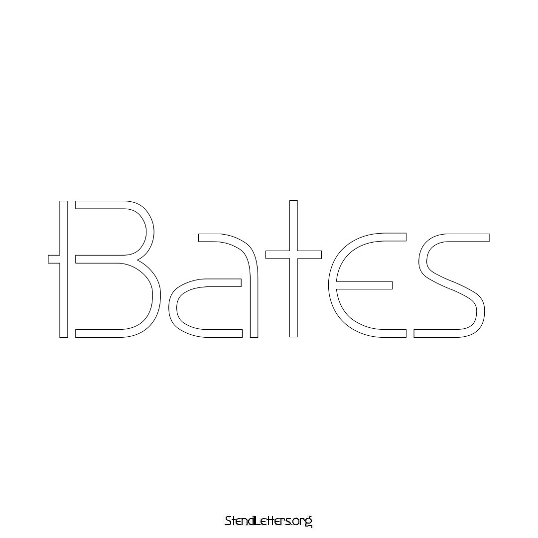 Bates name stencil in Simple Elegant Lettering