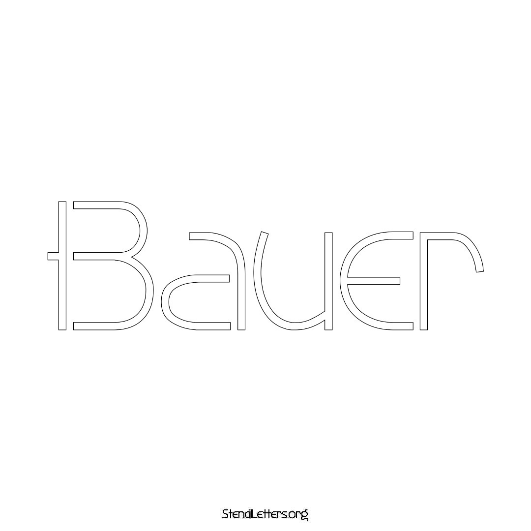 Bauer name stencil in Simple Elegant Lettering