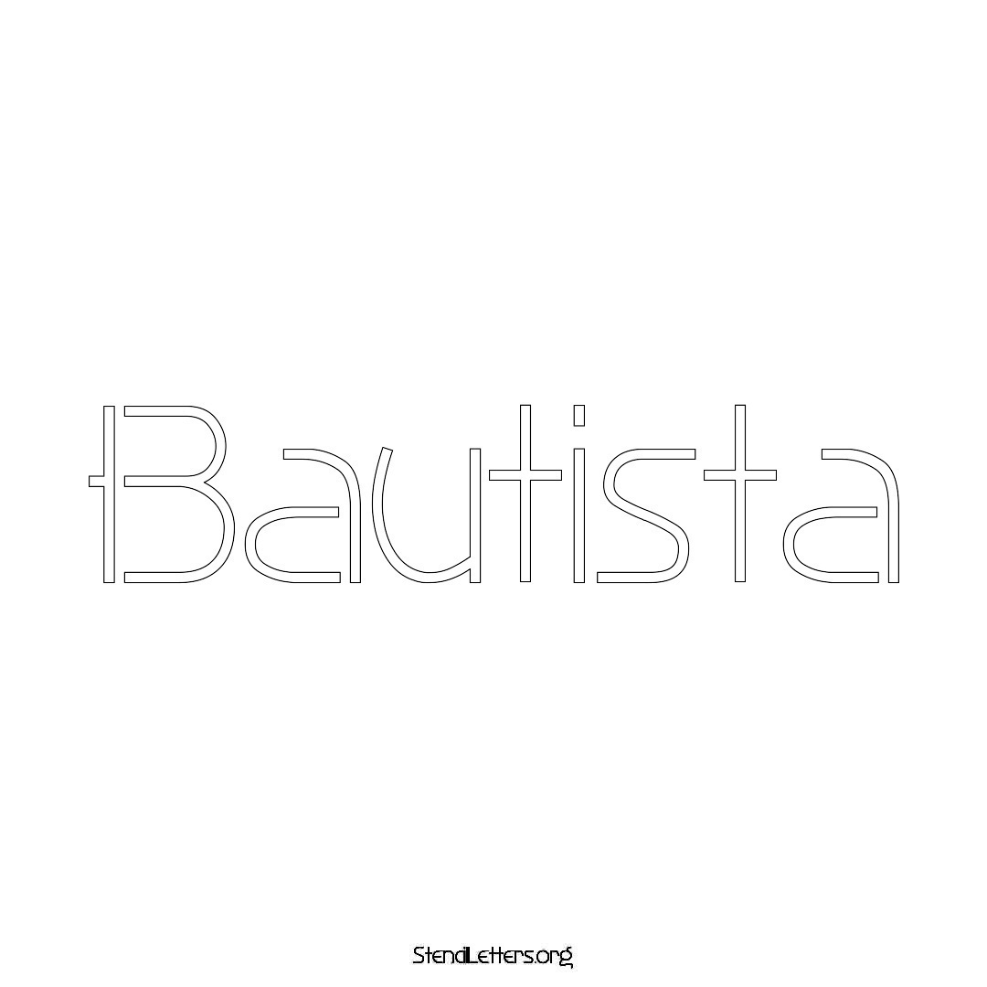 Bautista name stencil in Simple Elegant Lettering
