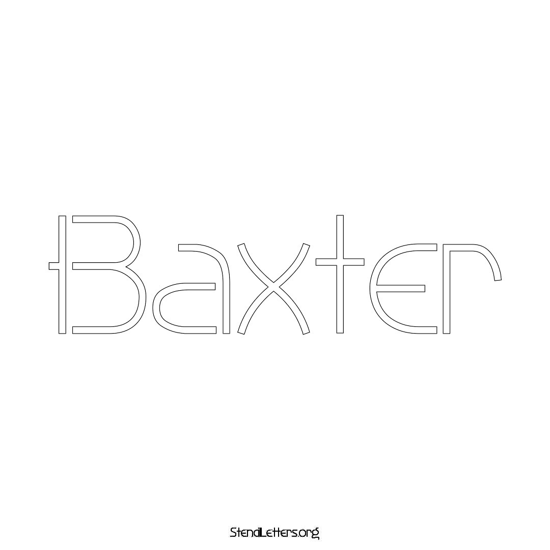 Baxter name stencil in Simple Elegant Lettering