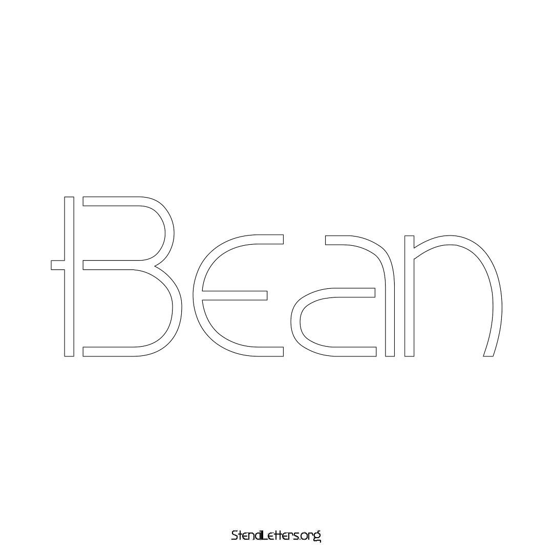 Bean name stencil in Simple Elegant Lettering