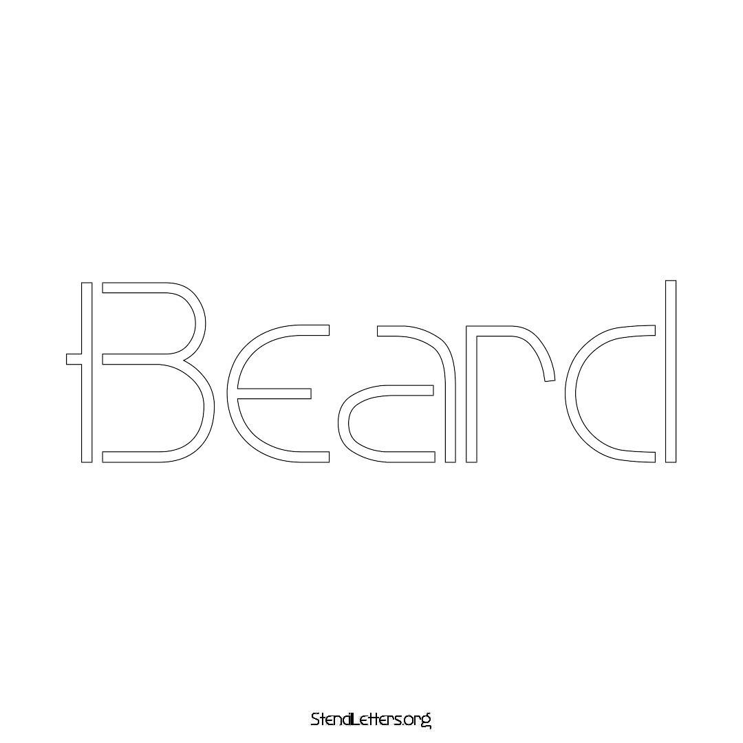 Beard name stencil in Simple Elegant Lettering