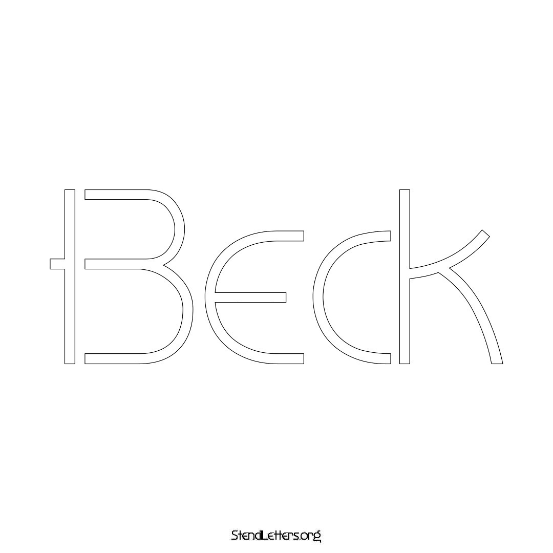 Beck name stencil in Simple Elegant Lettering