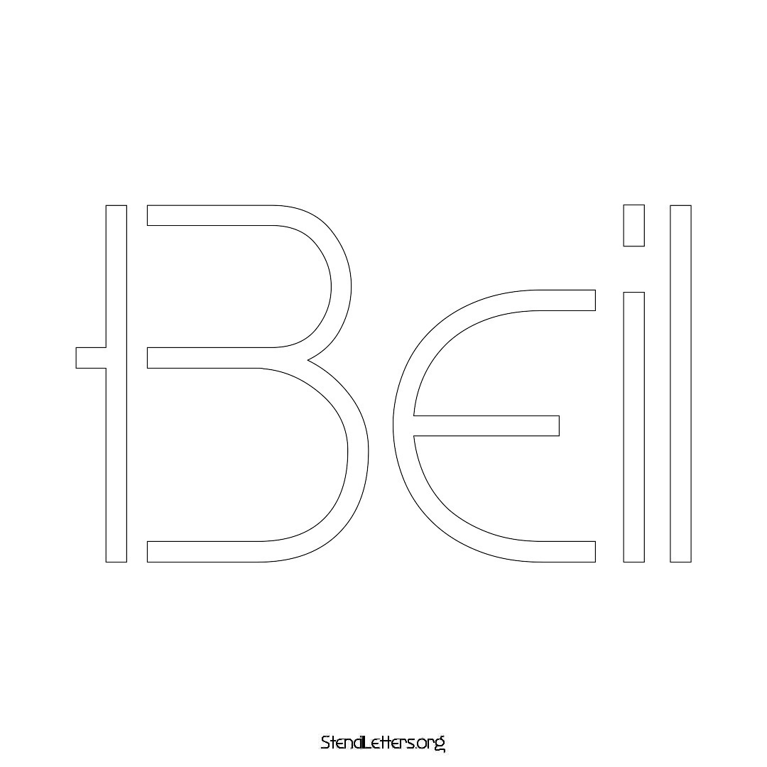Beil name stencil in Simple Elegant Lettering