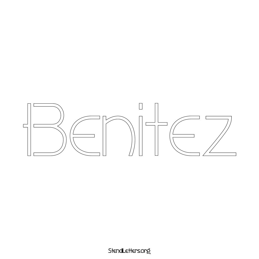 Benitez name stencil in Simple Elegant Lettering